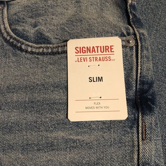 Signature by Levi Strauss & Co. Slim Fit Denim Jeans for Big and Mens 38x32 NEW - Picture 7 of 15